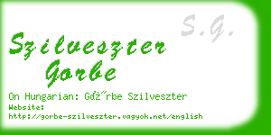 szilveszter gorbe business card
